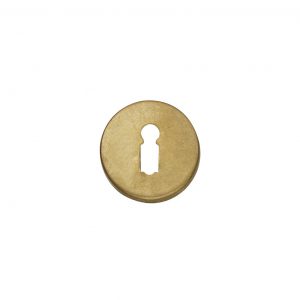 Sleutel rozet rond messing getrommeld met sleutelgat 0011.318616 passend bij deurkruk Sophie