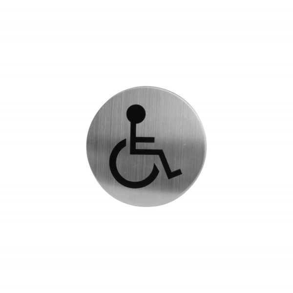 Pictogram invalidentoilet rond zelfklevend RVS 0035.460084