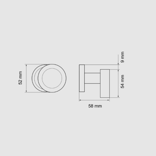 Tek. Vaste knop excentrisch op rozet zwart EK530G-RL-83 - Karcher Design - Deurbeslag-en-meer