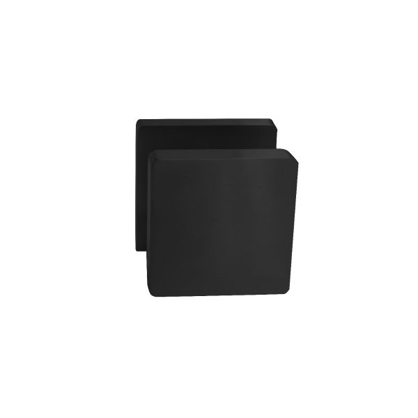 Deurknop vierkant mat zwart op rozet -Intersteel 0023.212602 -Deurbeslag-en-meer.nl