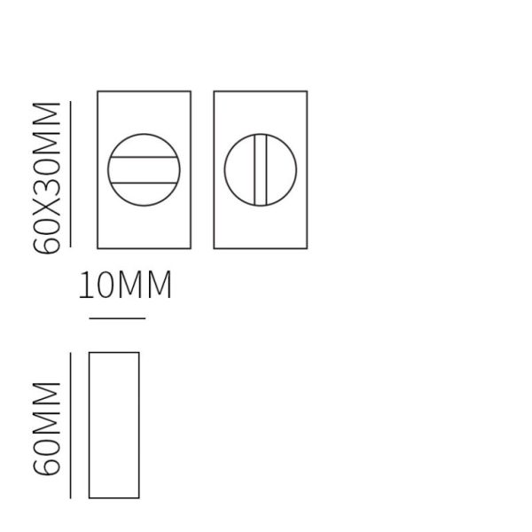 WC-sluiting 8mm vario-rechthoekig RVS geschuurd 60x30x10mm-Deurbeslag-en-meer.nl