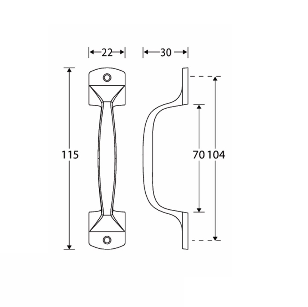 Deurgreep Elegant 115mm nikkel