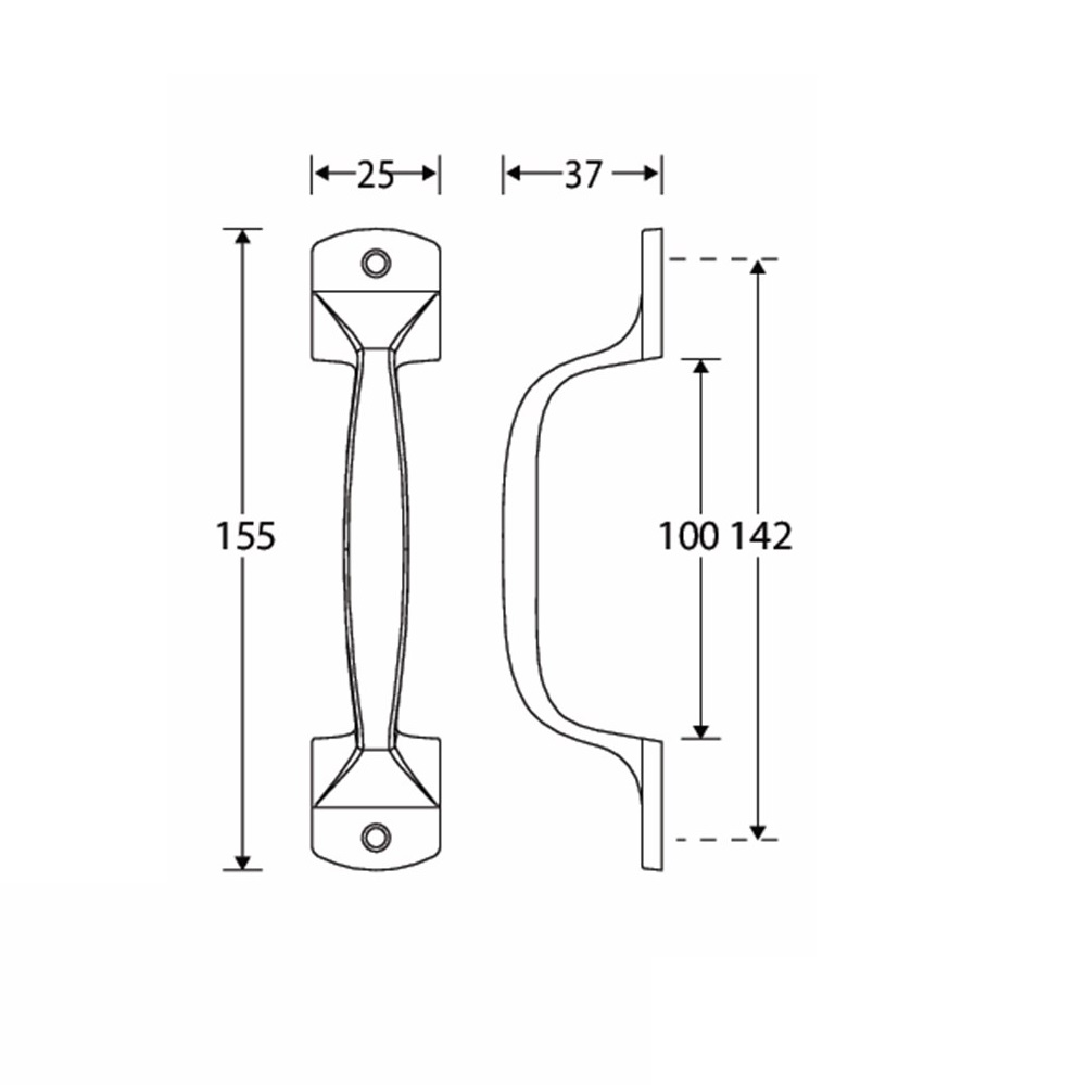 Deurgreep Elegant 155mm nikkel