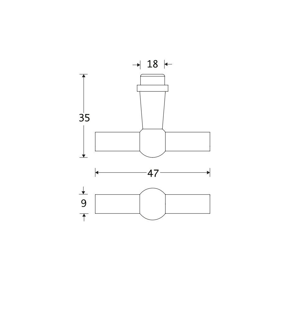 Meubelknop Chemin de Fer 47mm mat zwart