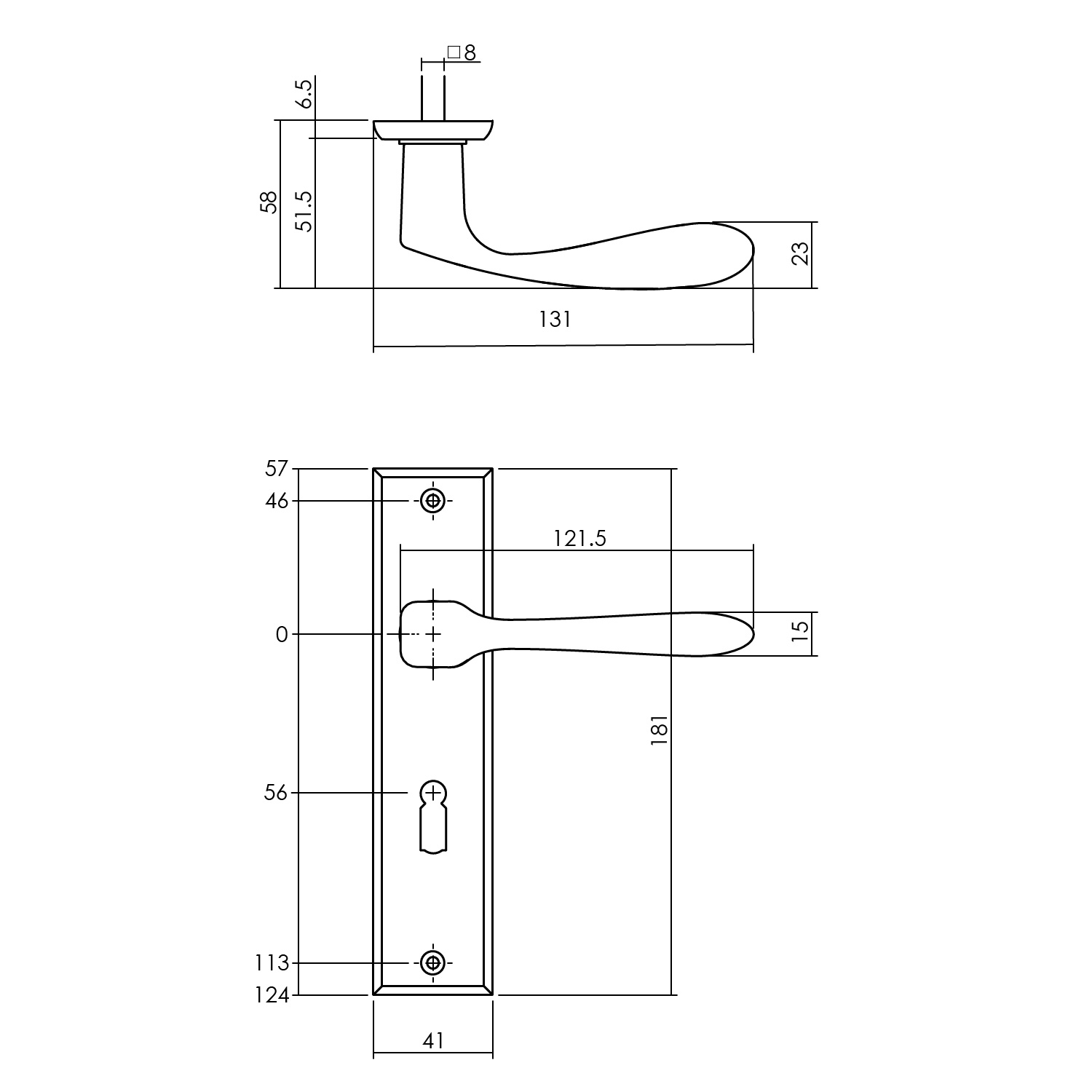 Tek. Deurkruk Banaan met schild SL56 messing getrommeld Intersteel 0011.020124 - Deurbeslag-en-meer.nl