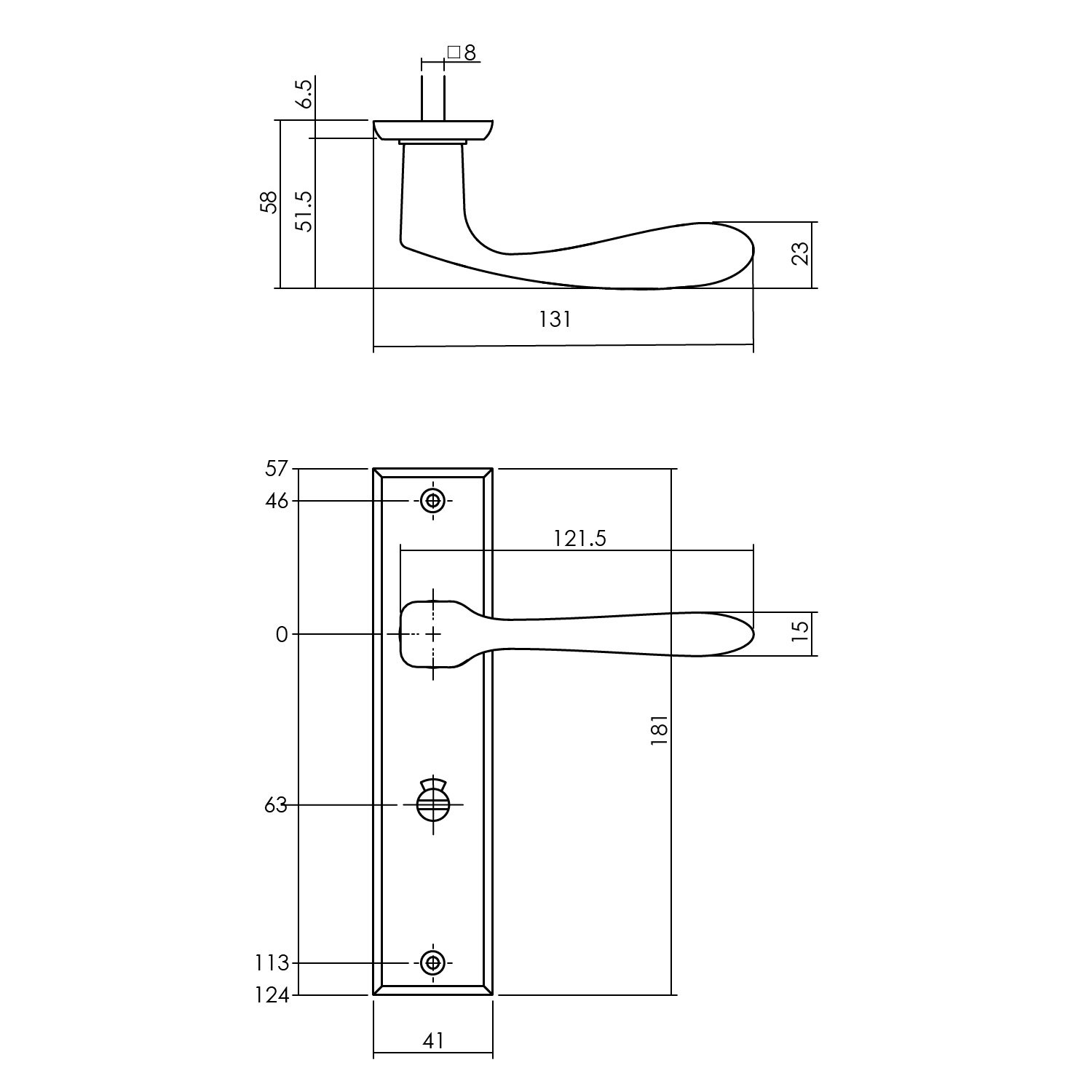 Tek. Deurkruk Banaan op schild wc63/8 messing getrommeld Intersteel 0011.020165 - Deurbeslag-en-meer.nl