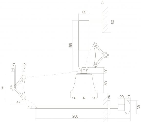 Tek. Trekbel messing gelakt 0013.399010 - Deurbeslag-en-meer.nl