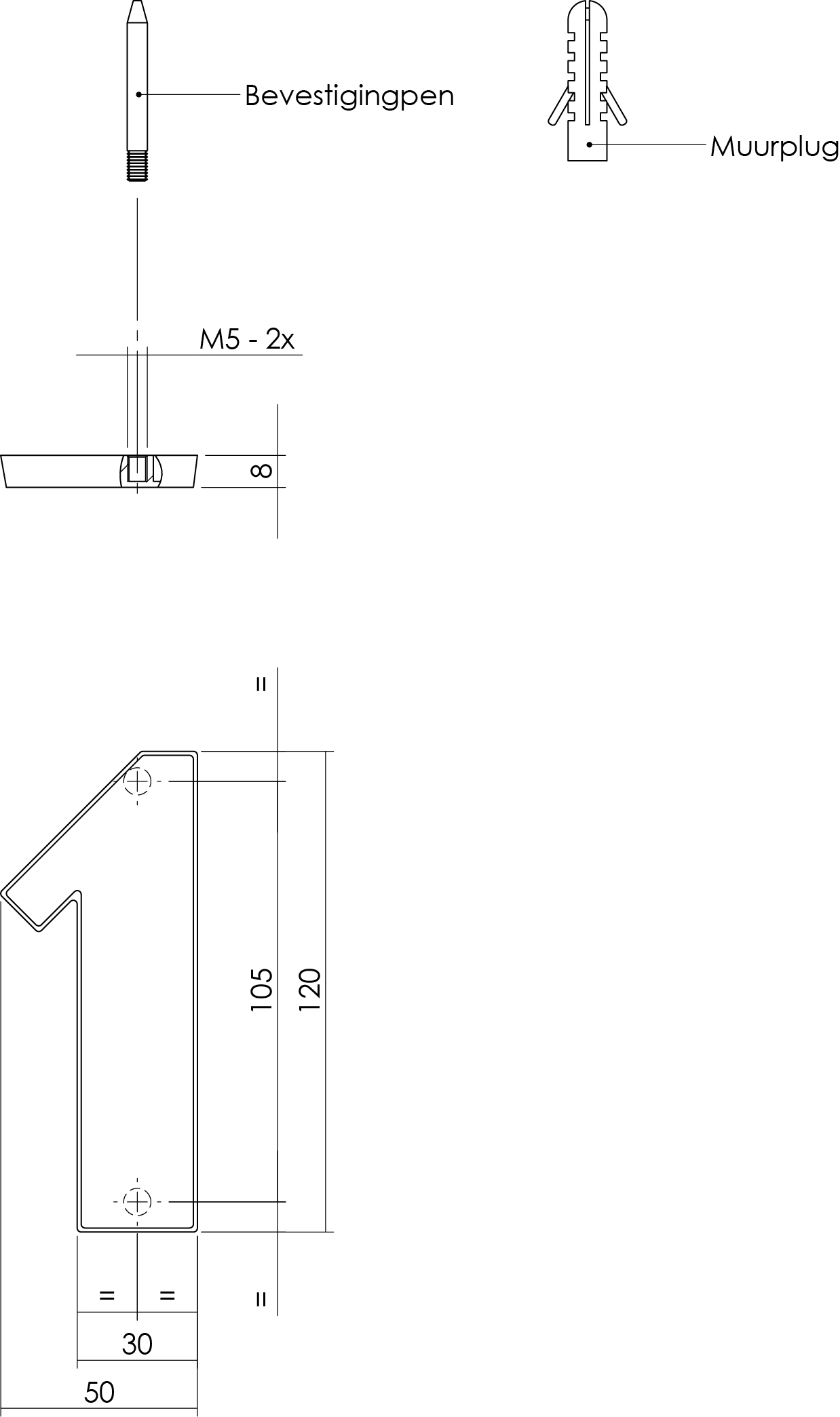 Huisnummer 1 messing gelakt 120x8mm-Deurbeslag-en-meer.nl