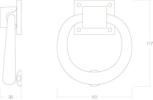 Deurklopper rond 107mm chroom Intersteel 0013.403500_2 - Deurbeslag-en-meer.nl