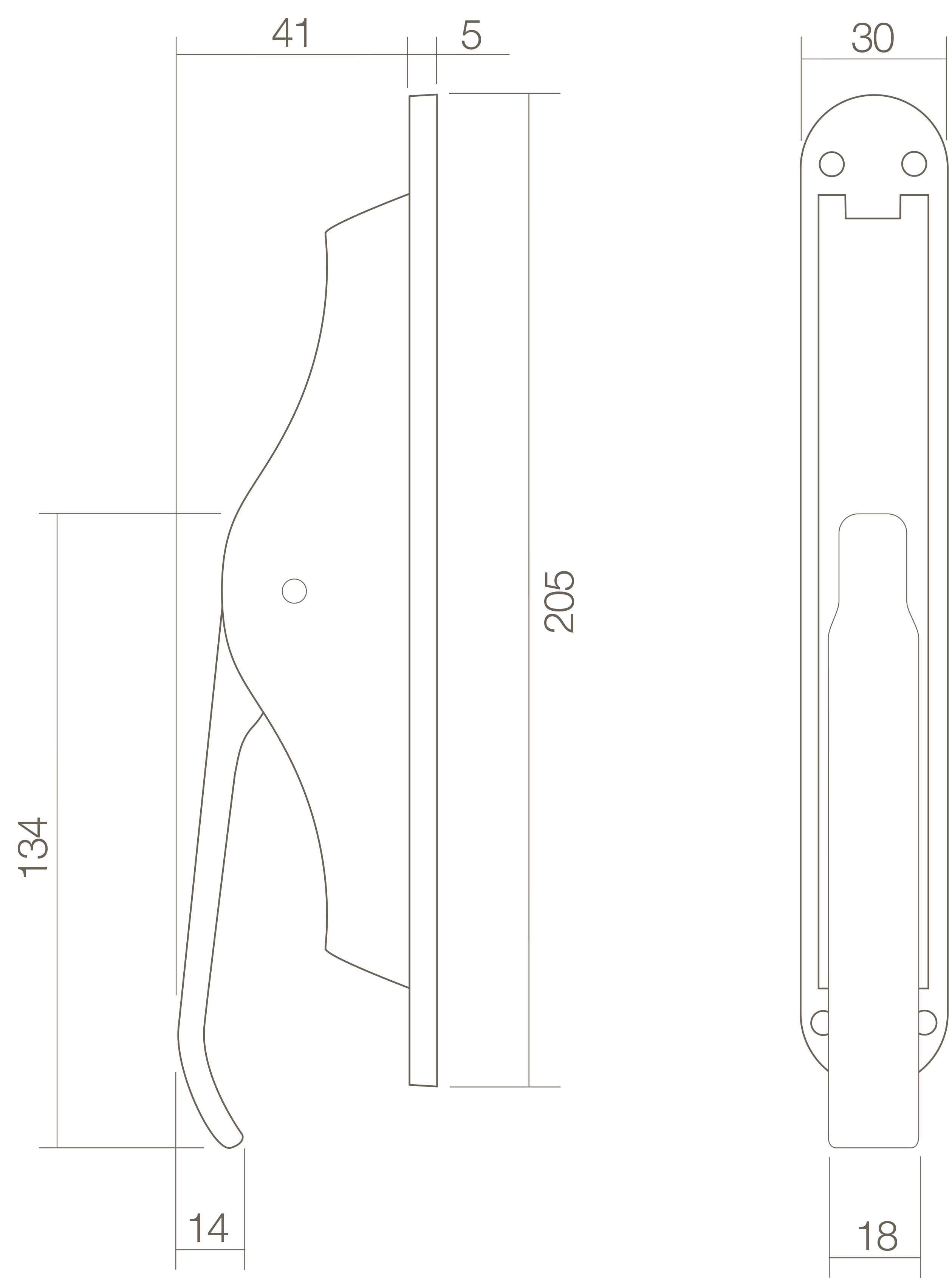 tek. Deurespagnolet messing gelakt -Intersteel 0013.562030 -Deurbeslag-en-meer.nl