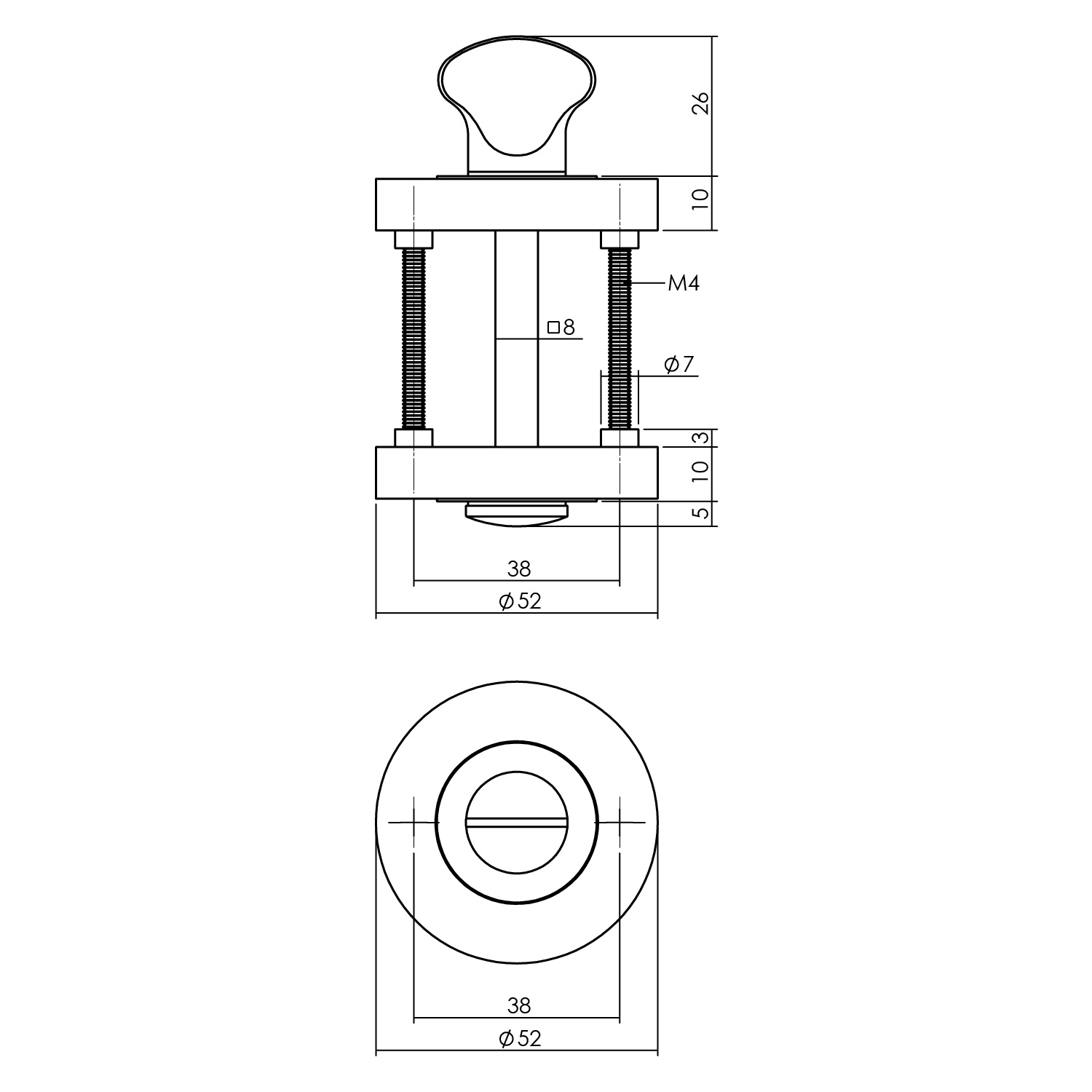 Rozet toilet-/badkamersluiting rond verdekt chroom/nikkel mat-Deurbeslag-en-meer.nl