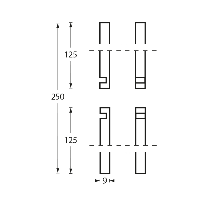 tek. Stangenset deurespagnolet nikkel 125cm - Intersteel 0018.562004 -Deurbeslag-en-meer.nl