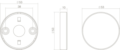 Blindrozet rond 53x9mm verdekt rvs mat zwart-Deurbeslag-en-meer.nl