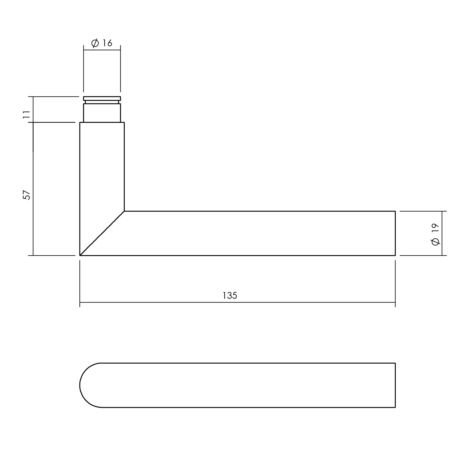 Kruk-espagnolet Hoek 90° met stangenset rechts rvs zwart-Deurbeslag-en-meer.nl