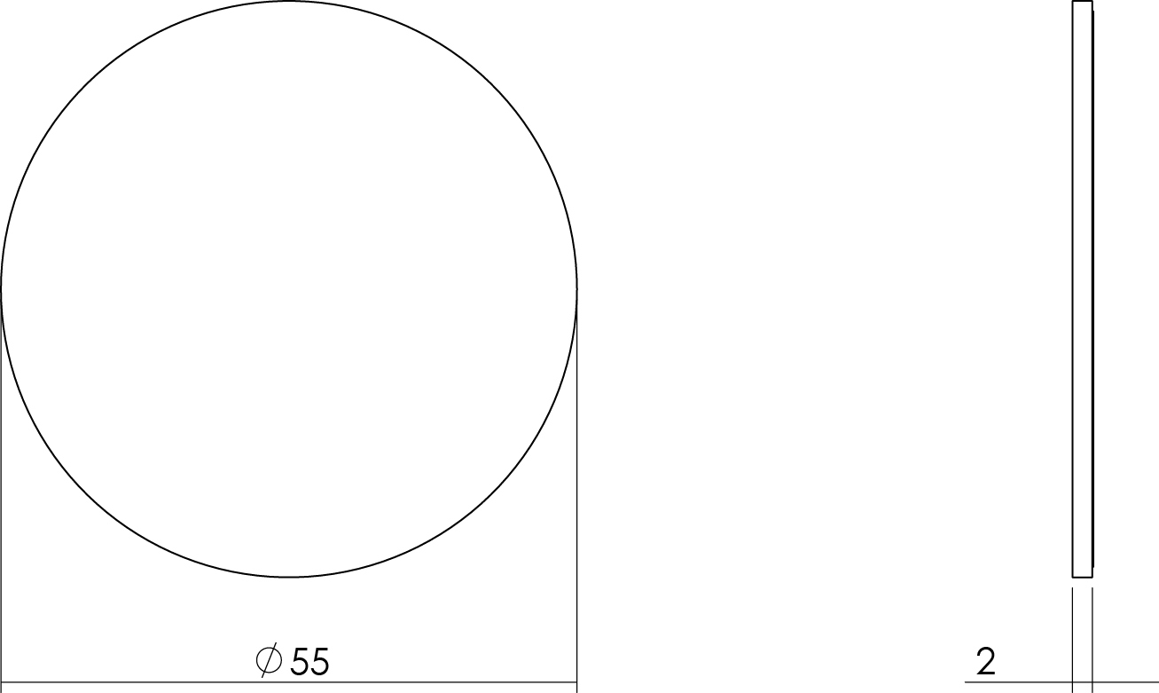 Blindrozet rond 55x2mm zelfklevend rvs mat zwart-Deurbeslag-en-meer.nl