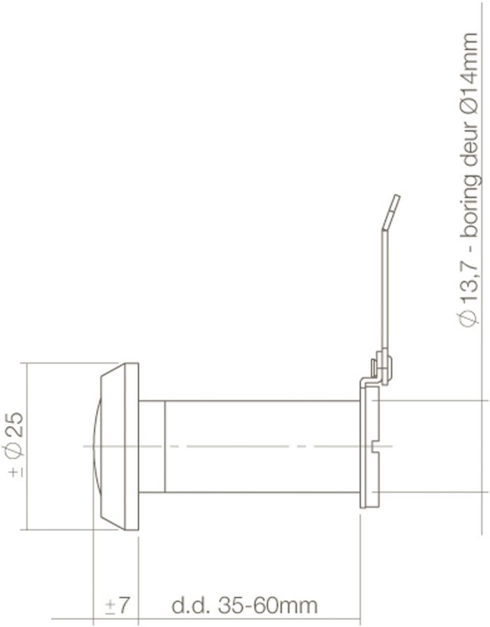 Deurspion 180 graden kijkhoek zwart -Intersteel 0023.405530 -Deurbeslag-en-meer.nl