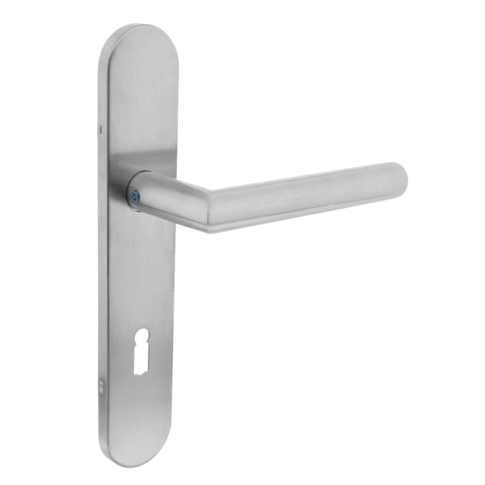 Deurkruk Jura op schild SL72 RVS geborsteld - Intersteel 0035.129726 - Deurbeslag-en-meer.nl
