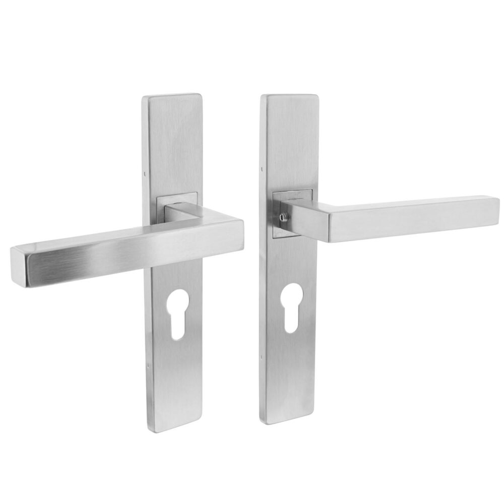 Deurkruk Vierkant RVS op schild PC55 - Intersteel 0035.133729 - Deurbeslag-en-meer.nl