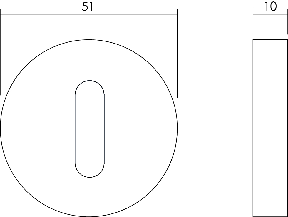 Sleutelrozet set rond 51x10mm verdekt rvs geborsteld-Deurbeslag-en-meer.nl