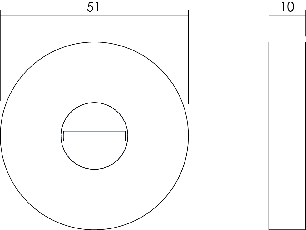 Rozet toilet-/badkamersluiting rond 51x10mm verdekt rvs geborsteld 8mm-Deurbeslag-en-meer.nl