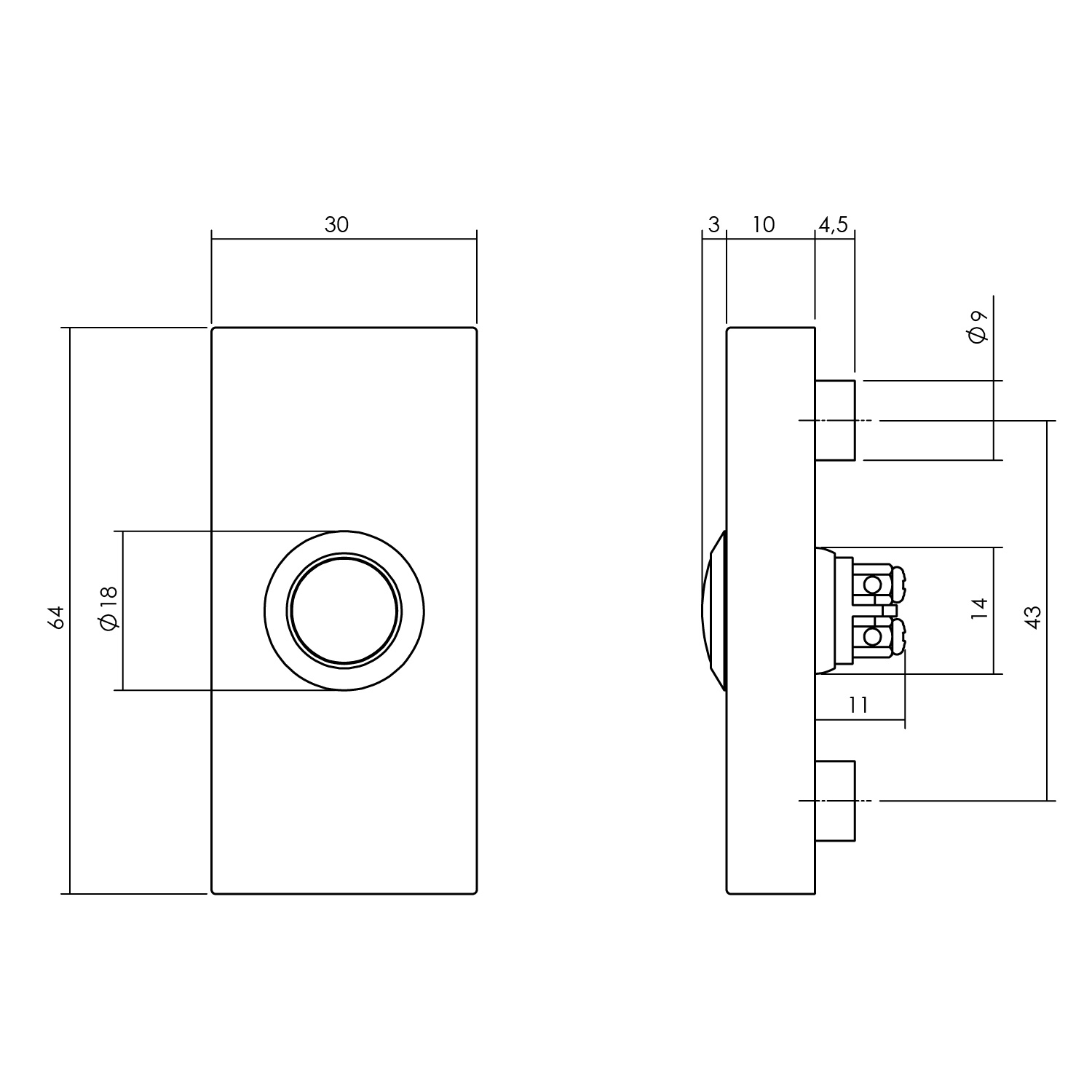 Deurbel rechthoekig verdekt rvs geborsteld - Intersteel 0035.399038 - Deurbeslag-en-meer.nl