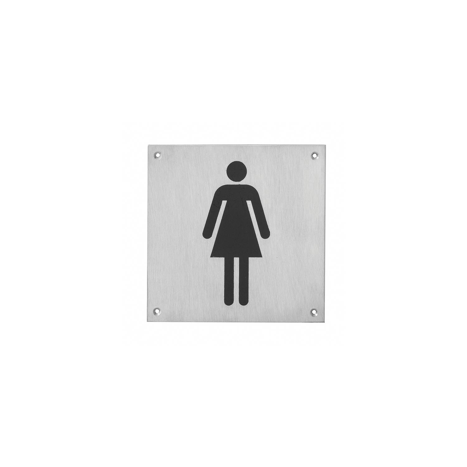 Pictogram groot damestoilet vierkant RVS 0035.460041