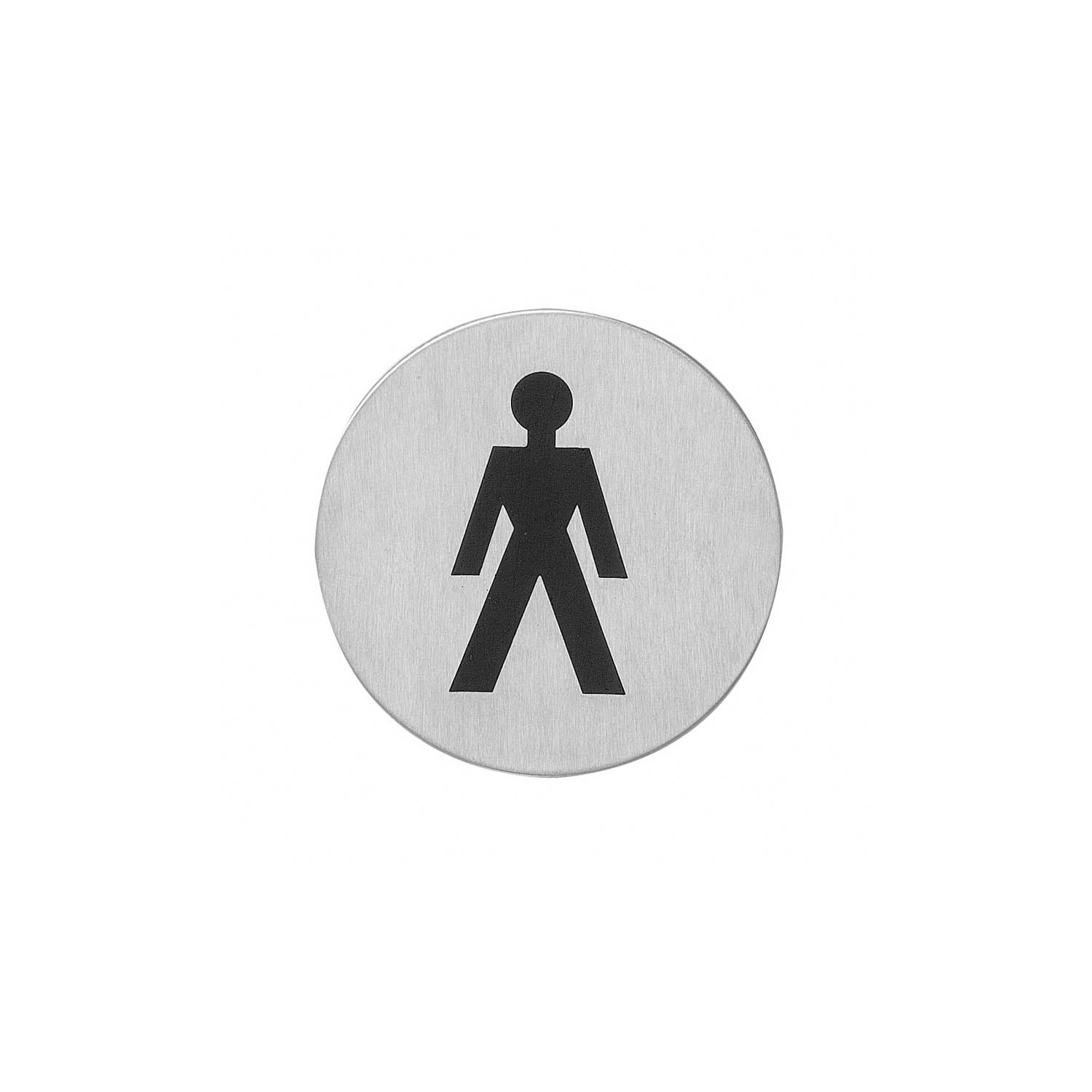 Pictogram herentoilet rond zelfklevend RVS 0035.460080