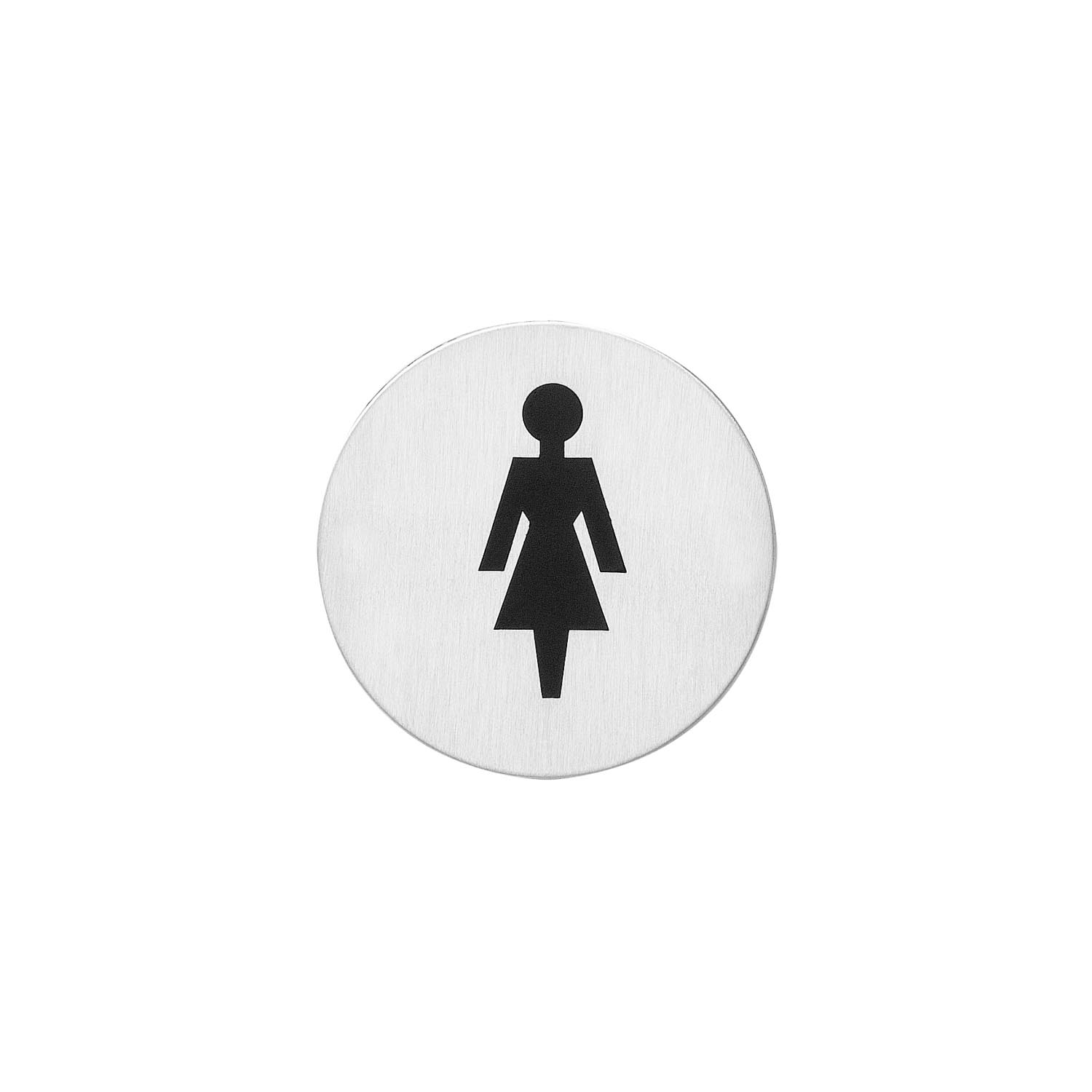 Pictogram damestoilet rond zelfklevend RVS 0035.460081