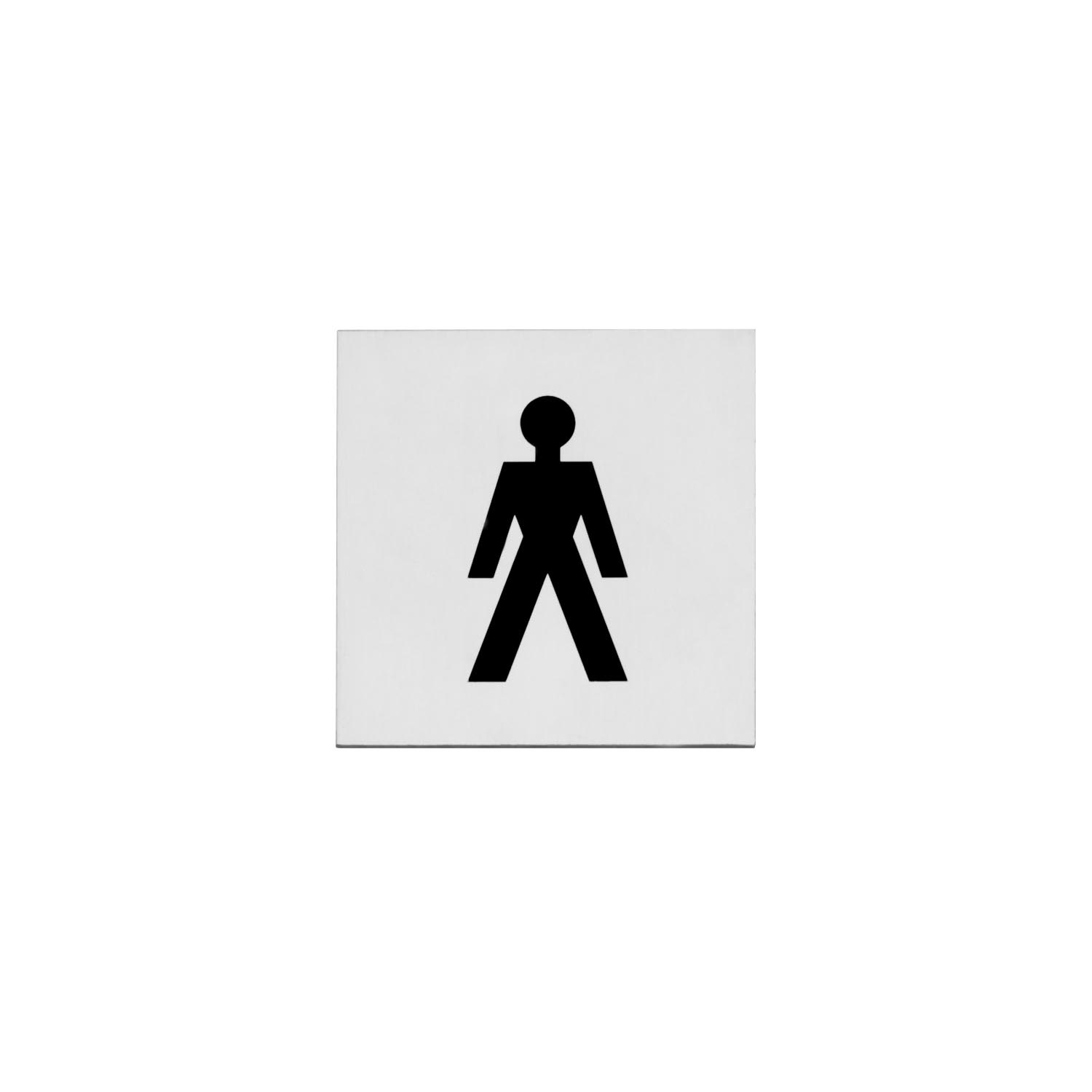 Pictogram herentoilet vierkant zelfklevend RVS 0035.460120