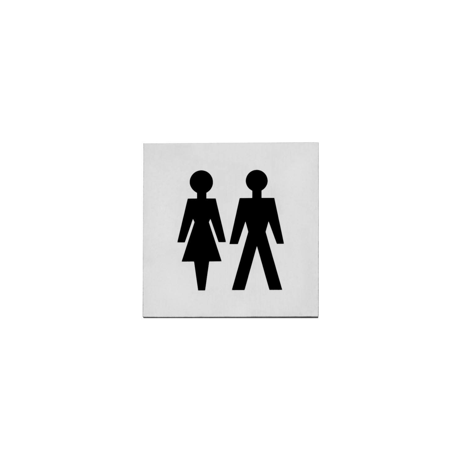 Pictogram dames-en-herentoilet vierkant zelfkl. RVS 0035.460122