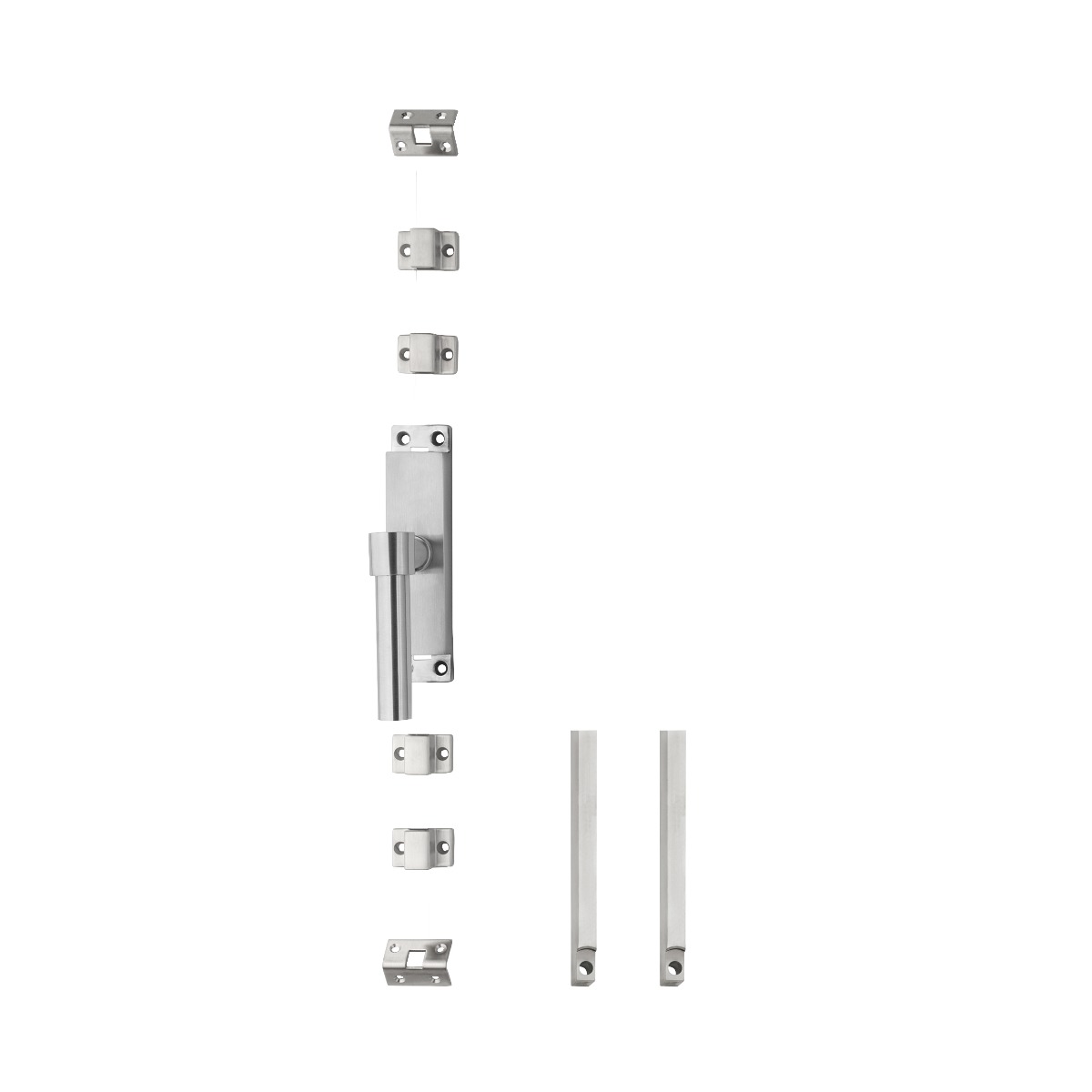 Krukespagnolet links L-recht met stangenset 2x 1245 mm RVS geborsteld -Intersteel 0035.562047B -Deurbeslag-en-meer.nl