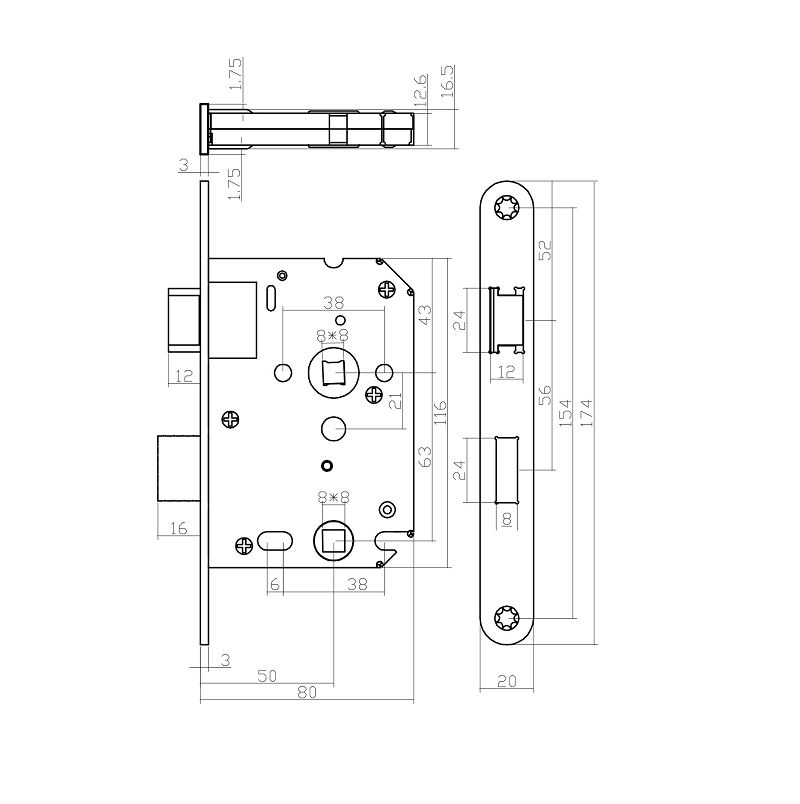 tek.3 Deurbeslagset RVS kruk met wc-slot -Intersteel 0035.210006 -Deurbeslag-en-meer.nl