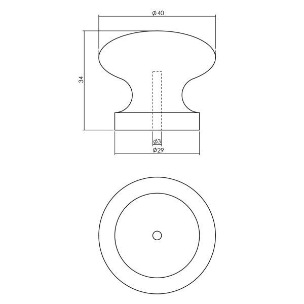 tek. Knop grenenhout 40 mm -Intersteel 0092.857881 -Deurbeslag-en-meer.nl