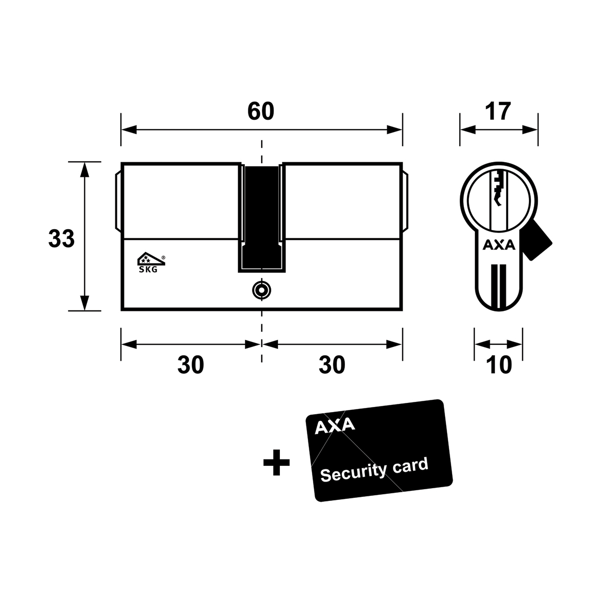 Cilinder AXA XtremeSecurity SKG*** 30/30