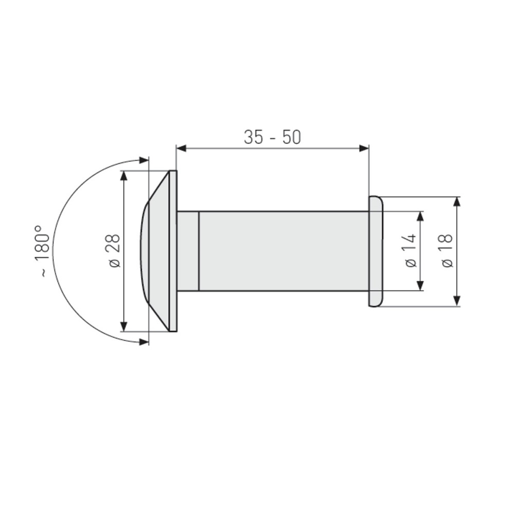 Deurspion Abus 2200 RVS-look