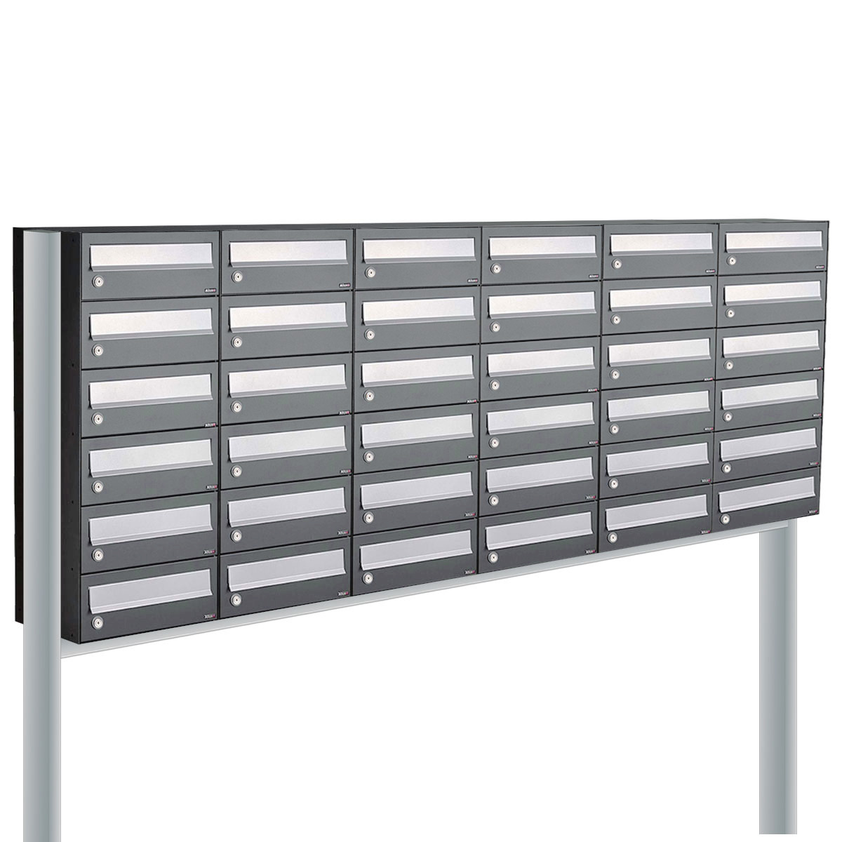 Postkastunit Hive set Antraciet 6-breed x 6-hoog met statief - 400300065_6x6s - Deurbeslag-en-meer.nl