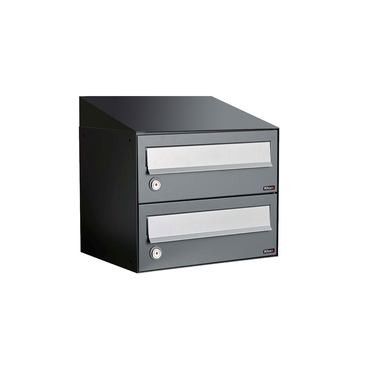 Postkastunit Hive set Antraciet 1-breed x 2-hoog met dak - 40030065_1x2d - Deurbeslag-en-meer.nl