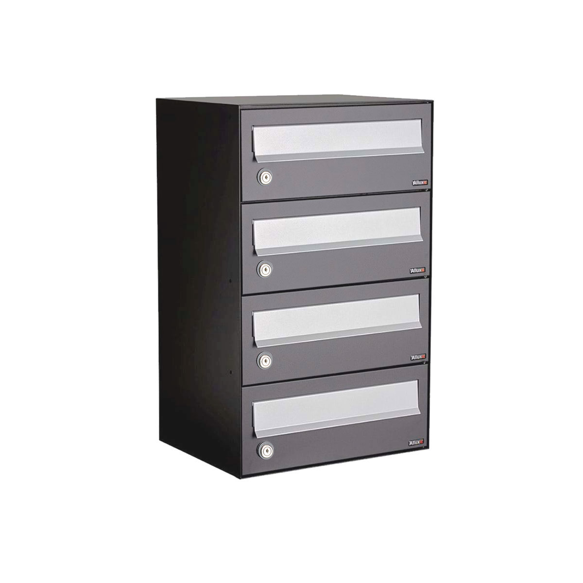 Postkastunit Hive set Antraciet 1-breed x 4-hoog - 40030065_1x4 - Deurbeslag-en-meer.nl