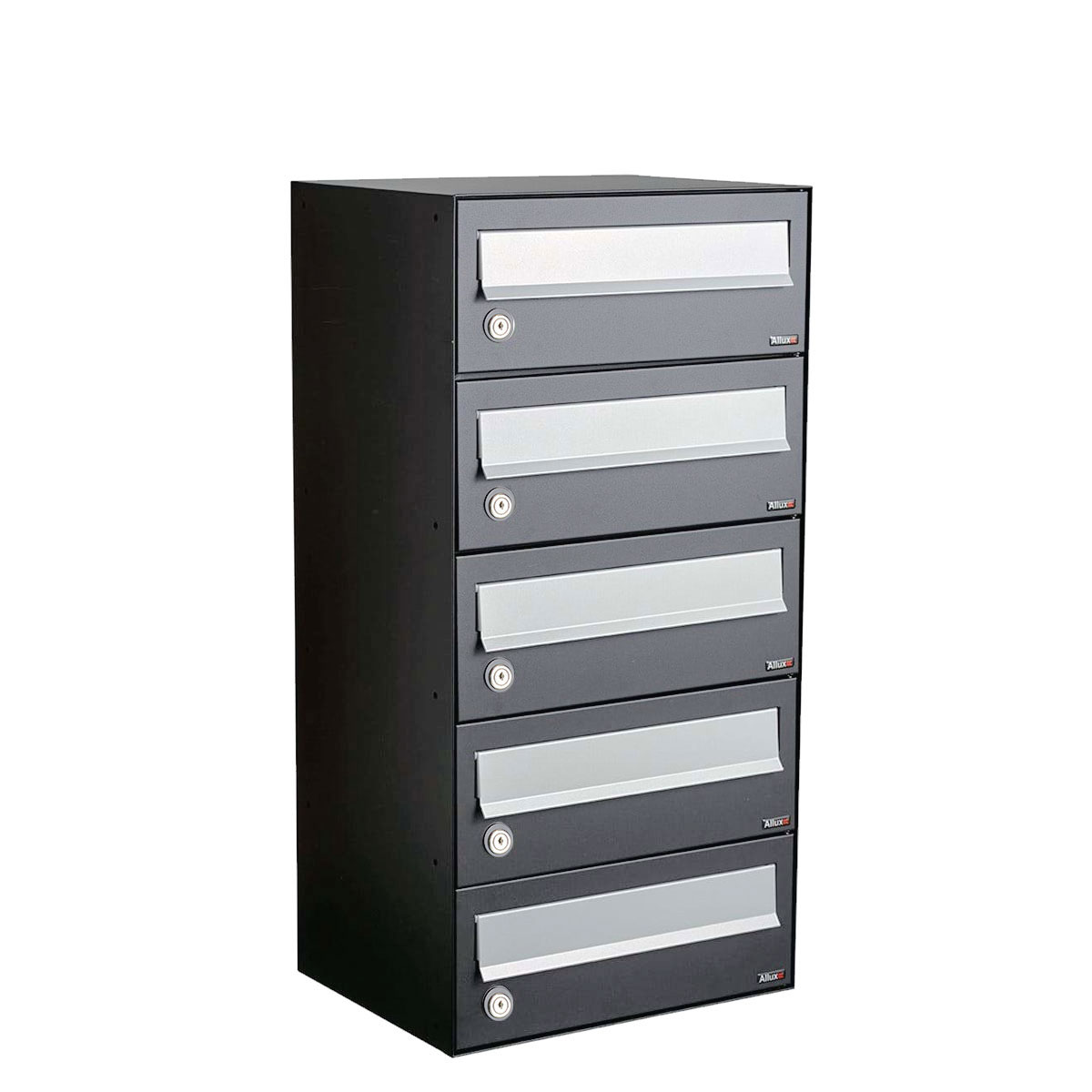 Postkastunit Hive set Antraciet 1-breed x 5-hoog - 40030065_1x5 - Deurbeslag-en-meer.nl