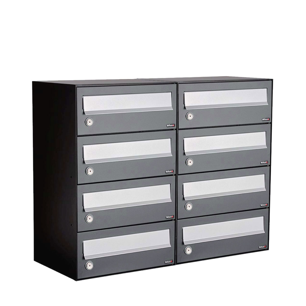 Postkastunit Hive set Antraciet 2-breed x 4-hoog - 40030065_2x4 - Deurbeslag-en-meer.nl