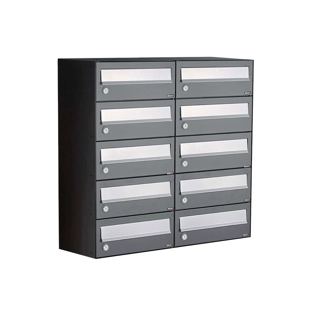 Postkastunit Hive set Antraciet 2-breed x 5-hoog - 40030065_2x5 - Deurbeslag-en-meer.nl