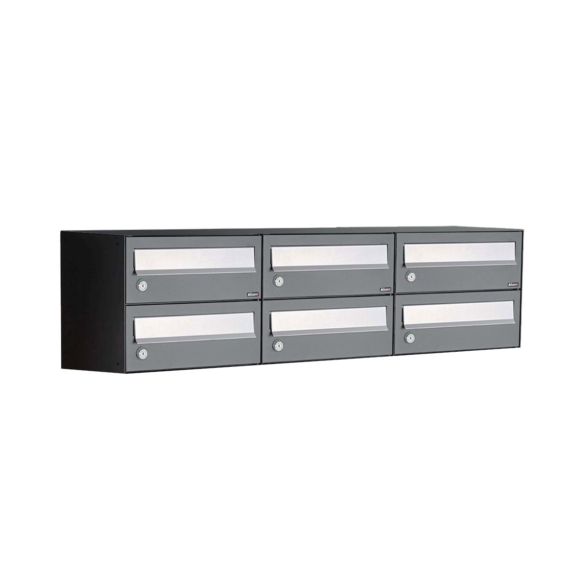 Postkastunit Hive set Antraciet 3-breed x 2-hoog - 40030065_3x2 - Deurbeslag-en-meer.nl