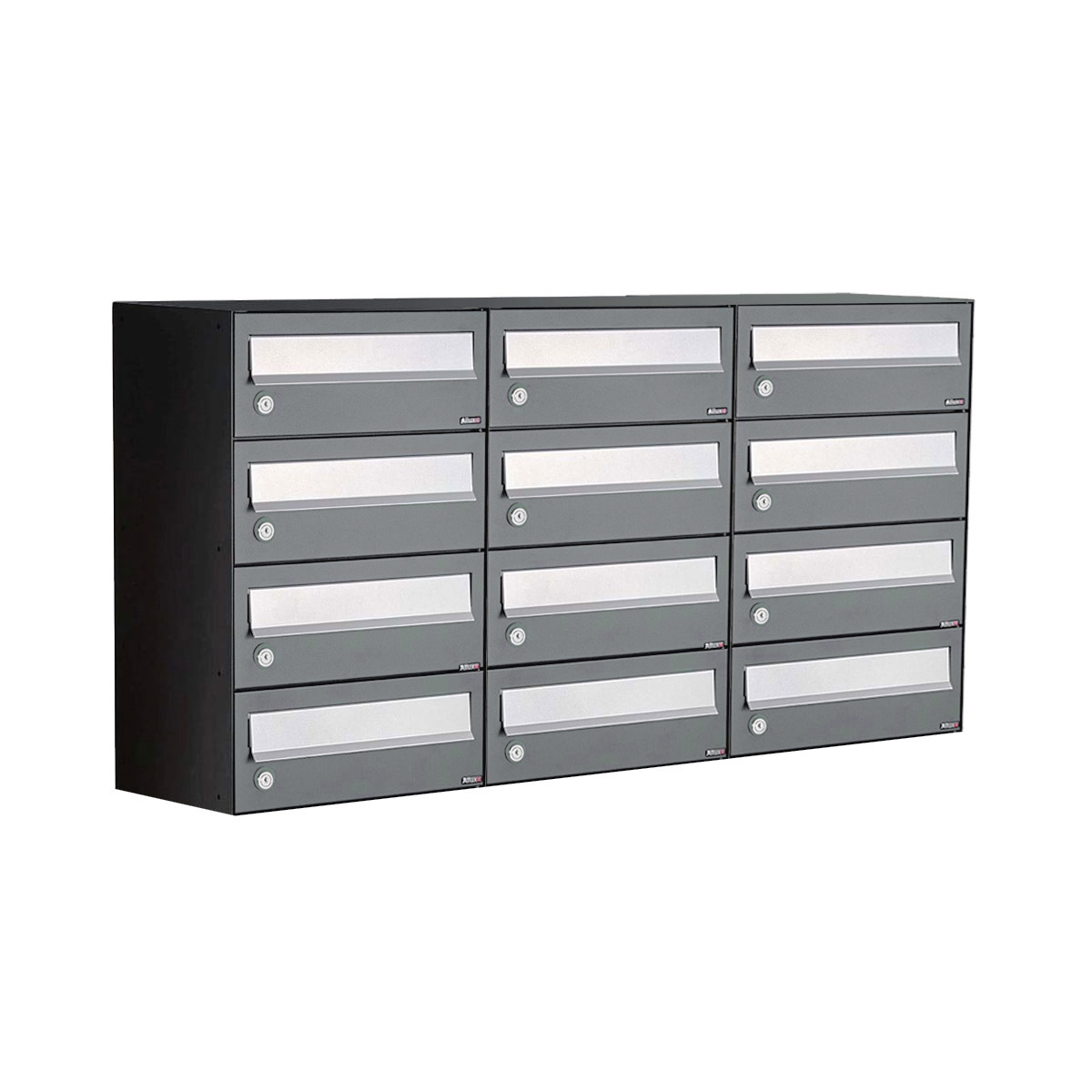 Postkastunit Hive set Antraciet 3-breed x 4-hoog - 40030065_3x4 - Deurbeslag-en-meer.nl