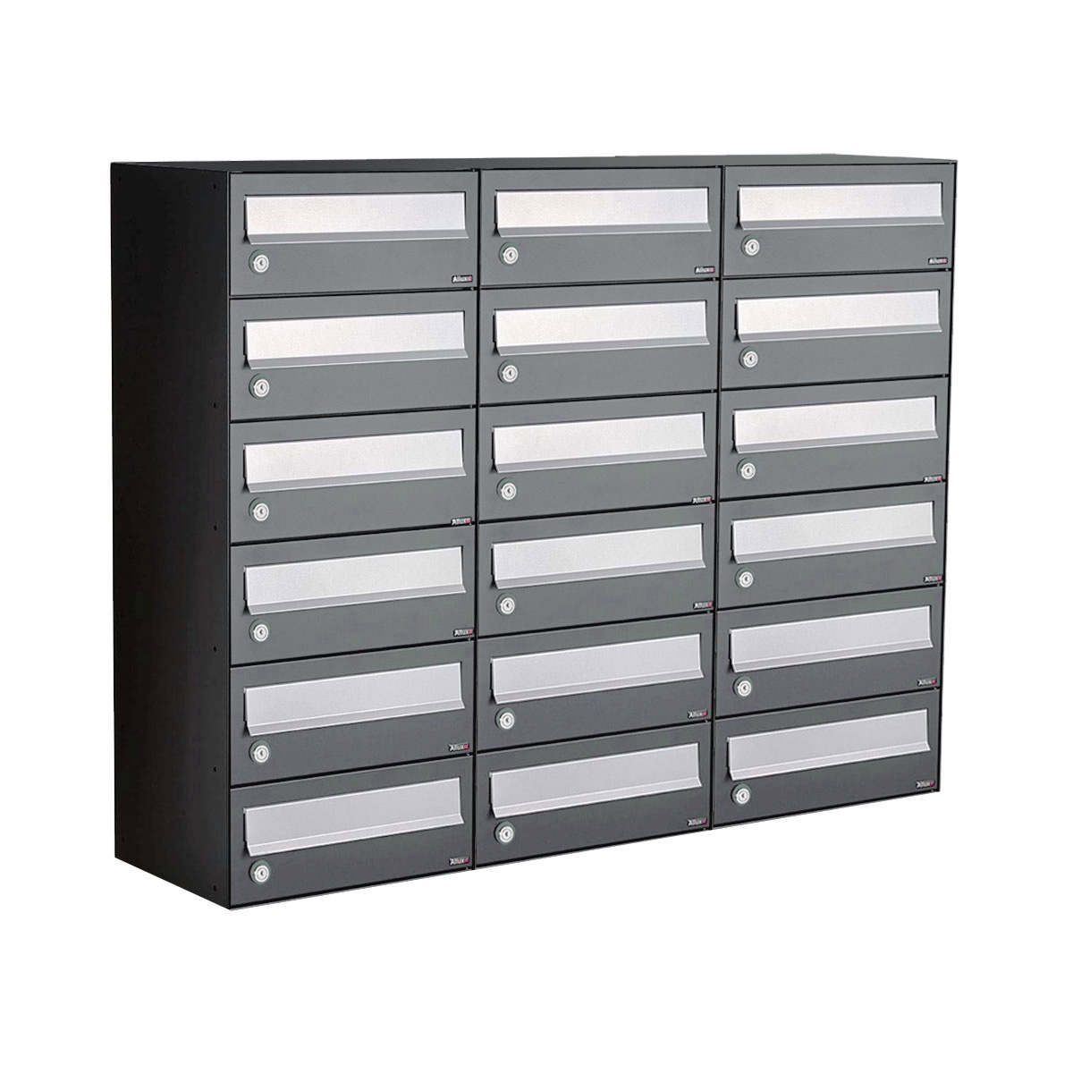 Postkastunit Hive set Antraciet 3-breed x 6-hoog - 40030065_3x6 - Deurbeslag-en-meer.nl