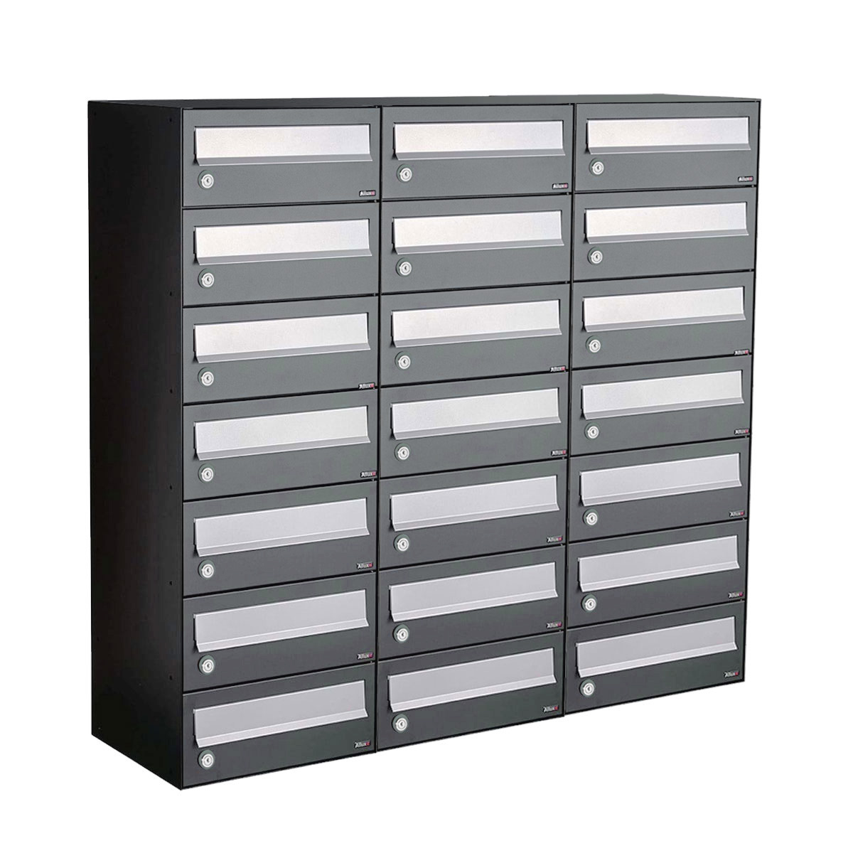 Postkastunit Hive set Antraciet 3-breed x 7-hoog - 40030065_3x7 - Deurbeslag-en-meer.nl