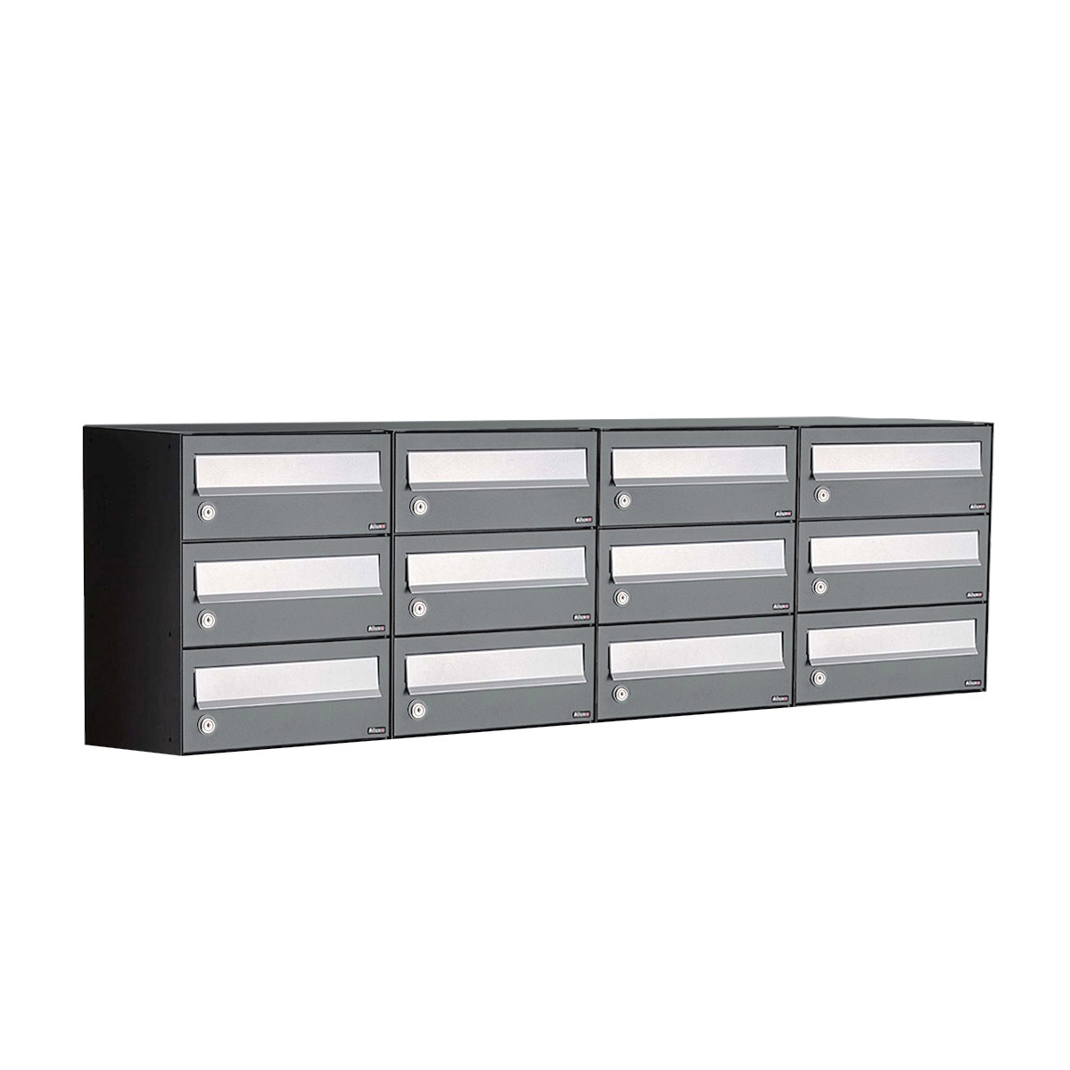 Postkastunit Hive set Antraciet 4-breed x 3-hoog - 40030065_4x3 - Deurbeslag-en-meer.nl