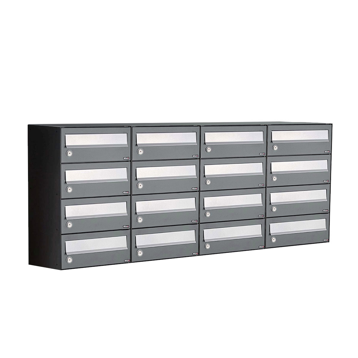 Postkastunit Hive set Antraciet 4-breed x 4-hoog - 40030065_4x4 - Deurbeslag-en-meer.nl