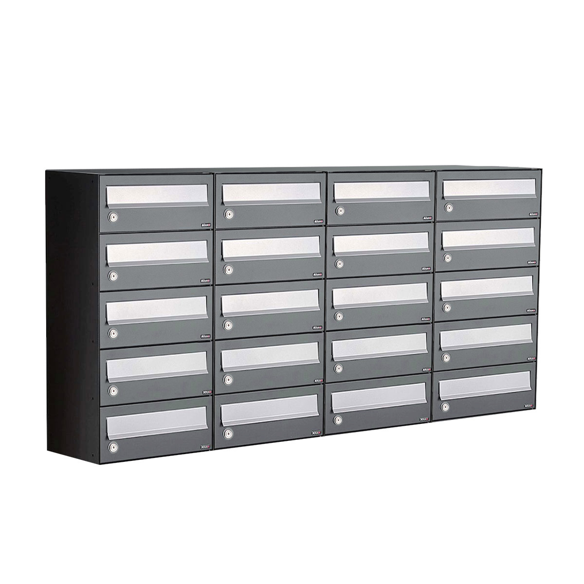 Postkastunit Hive set Antraciet 4-breed x 5-hoog - 40030065_4x5 - Deurbeslag-en-meer.nl