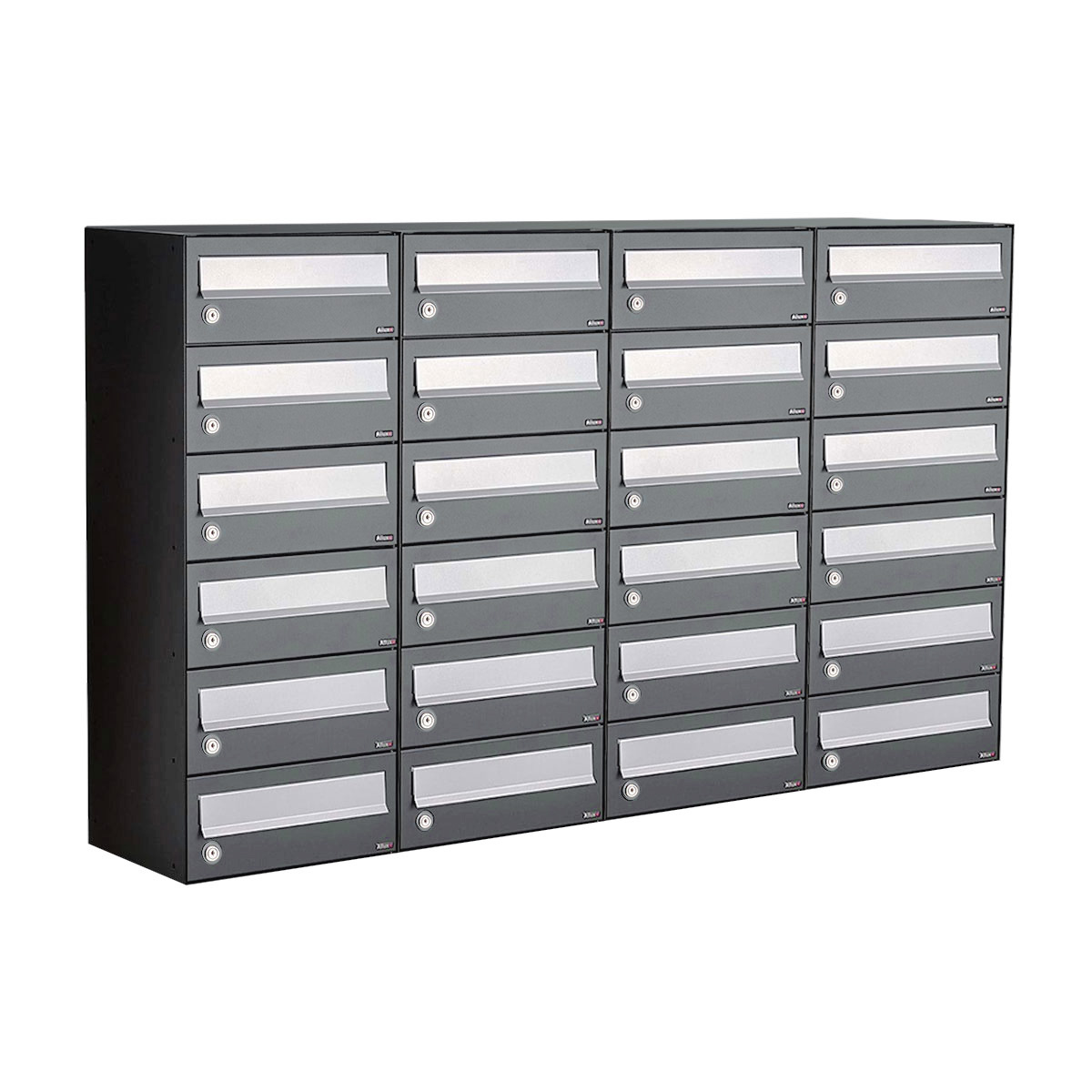 Postkastunit Hive set Antraciet 4-breed x 6-hoog - 40030065_4x6 - Deurbeslag-en-meer.nl