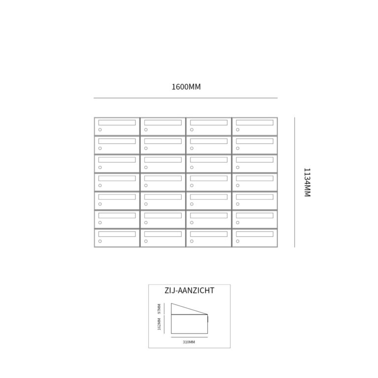 Postkastunit Hive set Antraciet 4-breed x 7-hoog - 40030065_4x7 - Deurbeslag-en-meer.nl